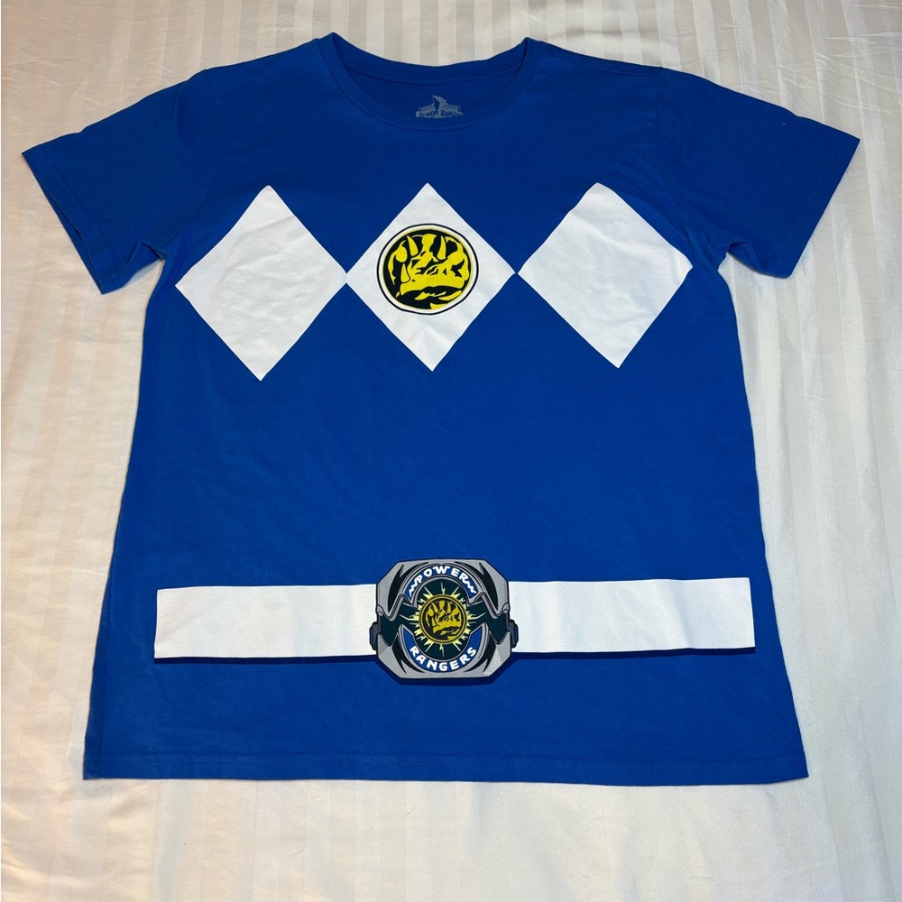 Mighty Morphin Power Rangers Blue Costume T-Shirt -Large